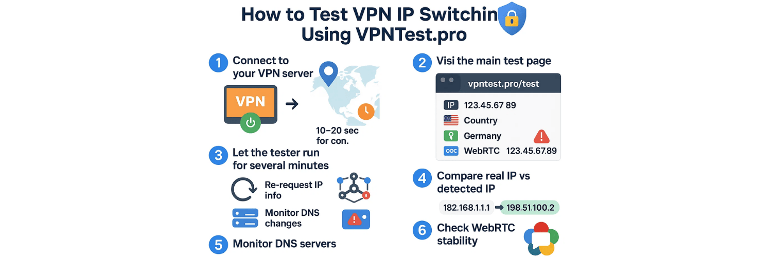 How Do You Test for VPN IP Switching Using VPNTest.pro?