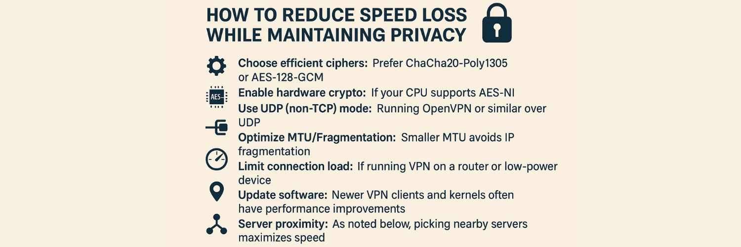 How to reduce speed loss while maintaining privacy?